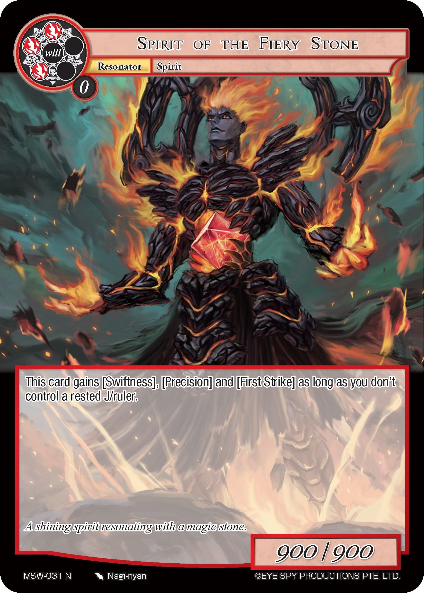 Spirit of the Fiery Stone (31) [MSW] - Force of Will Single