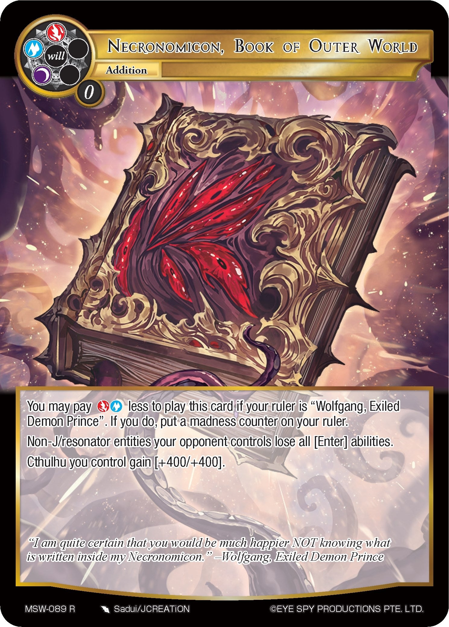 Necronomicon Book of Outer World (89) [MSW] - Force of Will Single