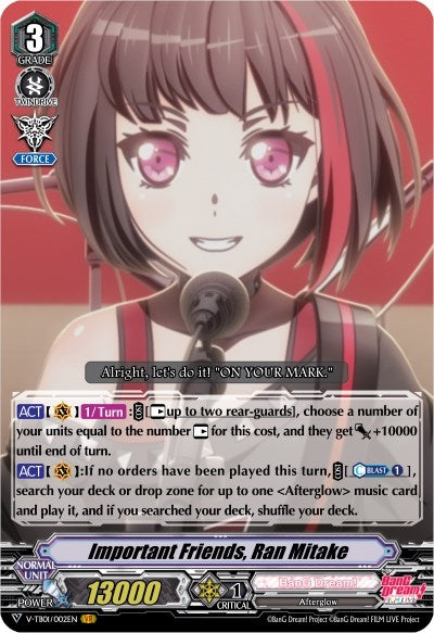 Important Friends Ran Mitake (1002) [V-TB01] - Cardfight Vanguard Single