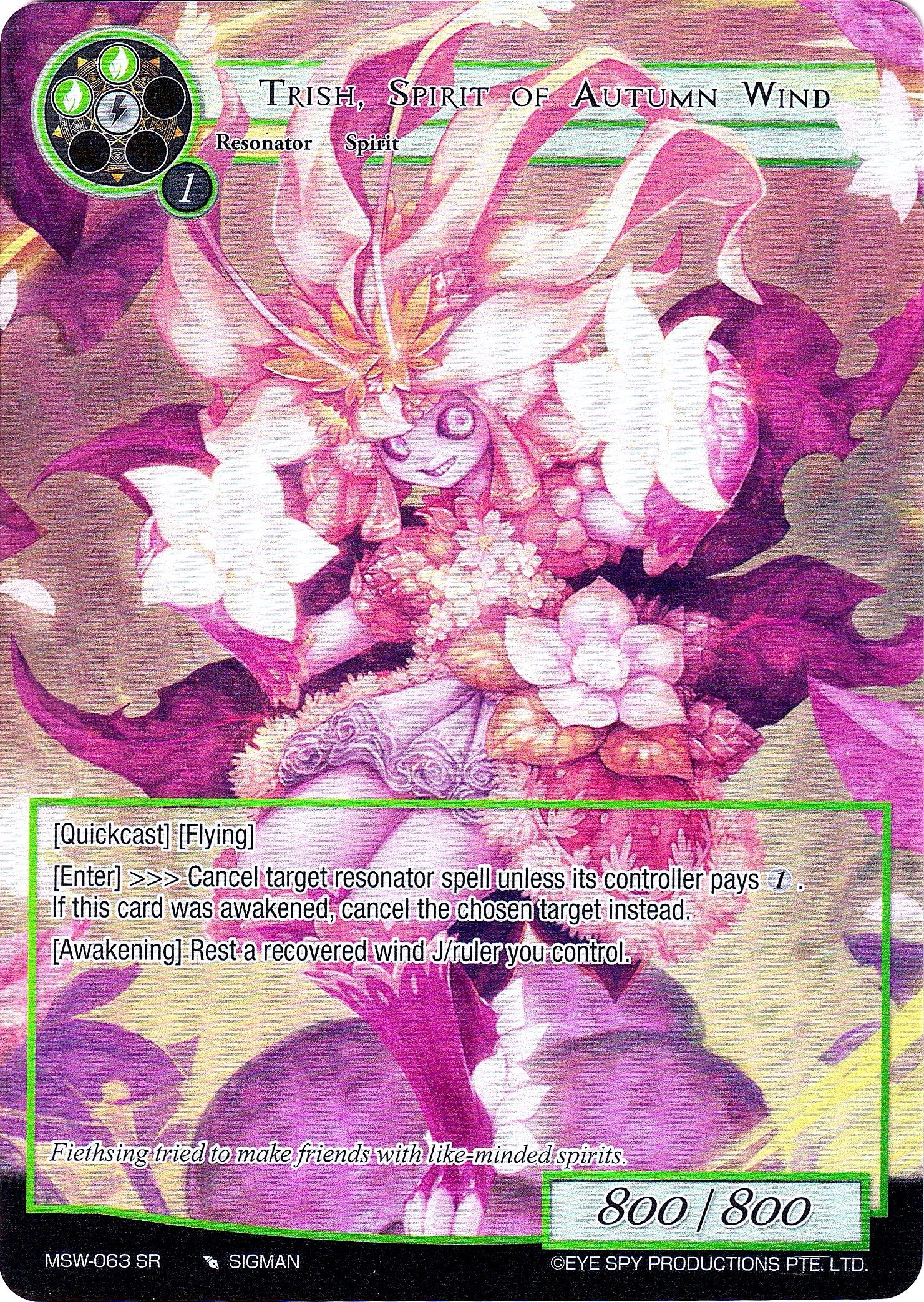 Trish Spirit of Autumn Wind (Full Art) (63) [MSW] - Force of Will Single