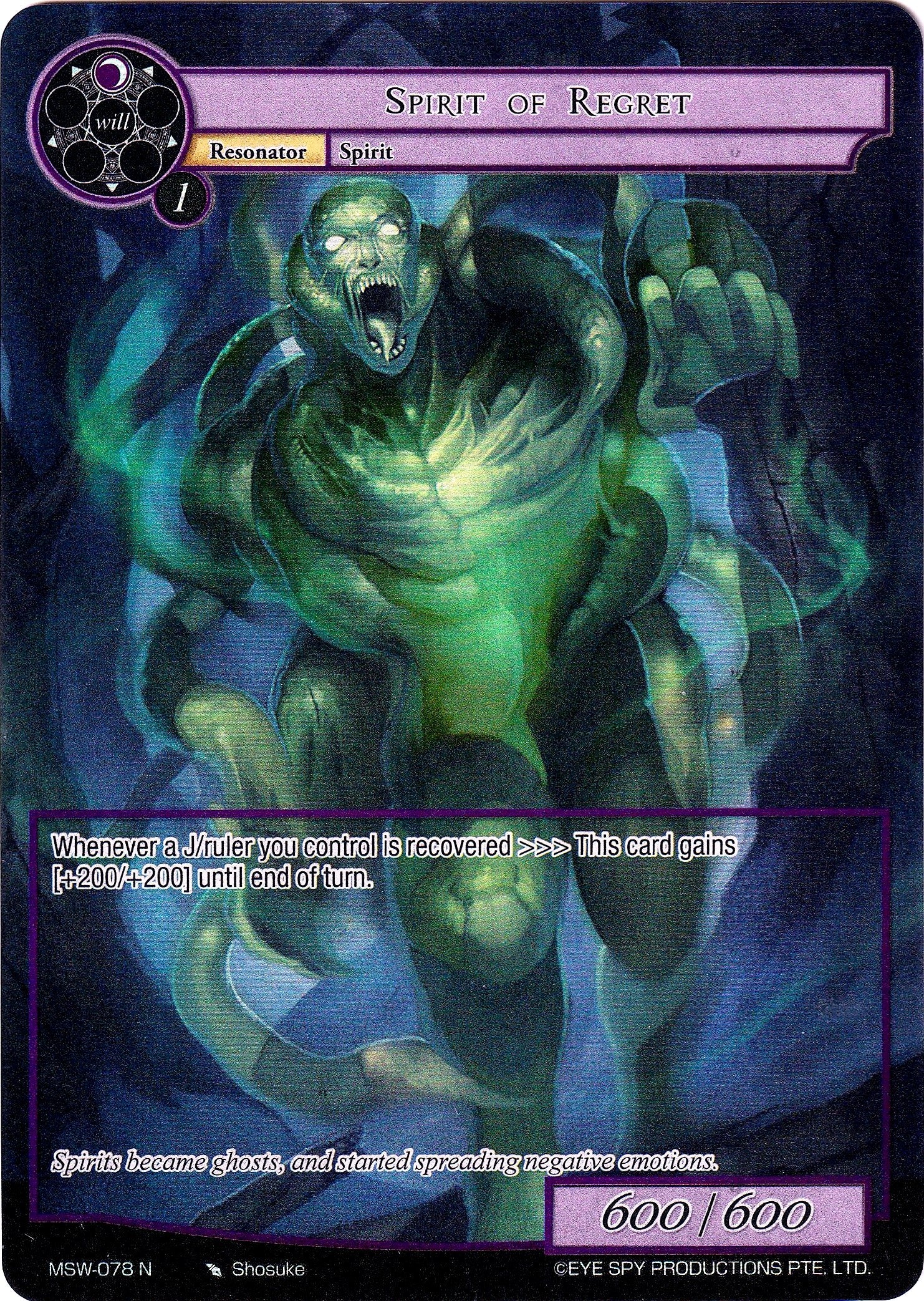 Spirit of Regret (Full Art) (78) [MSW] - Force of Will Single