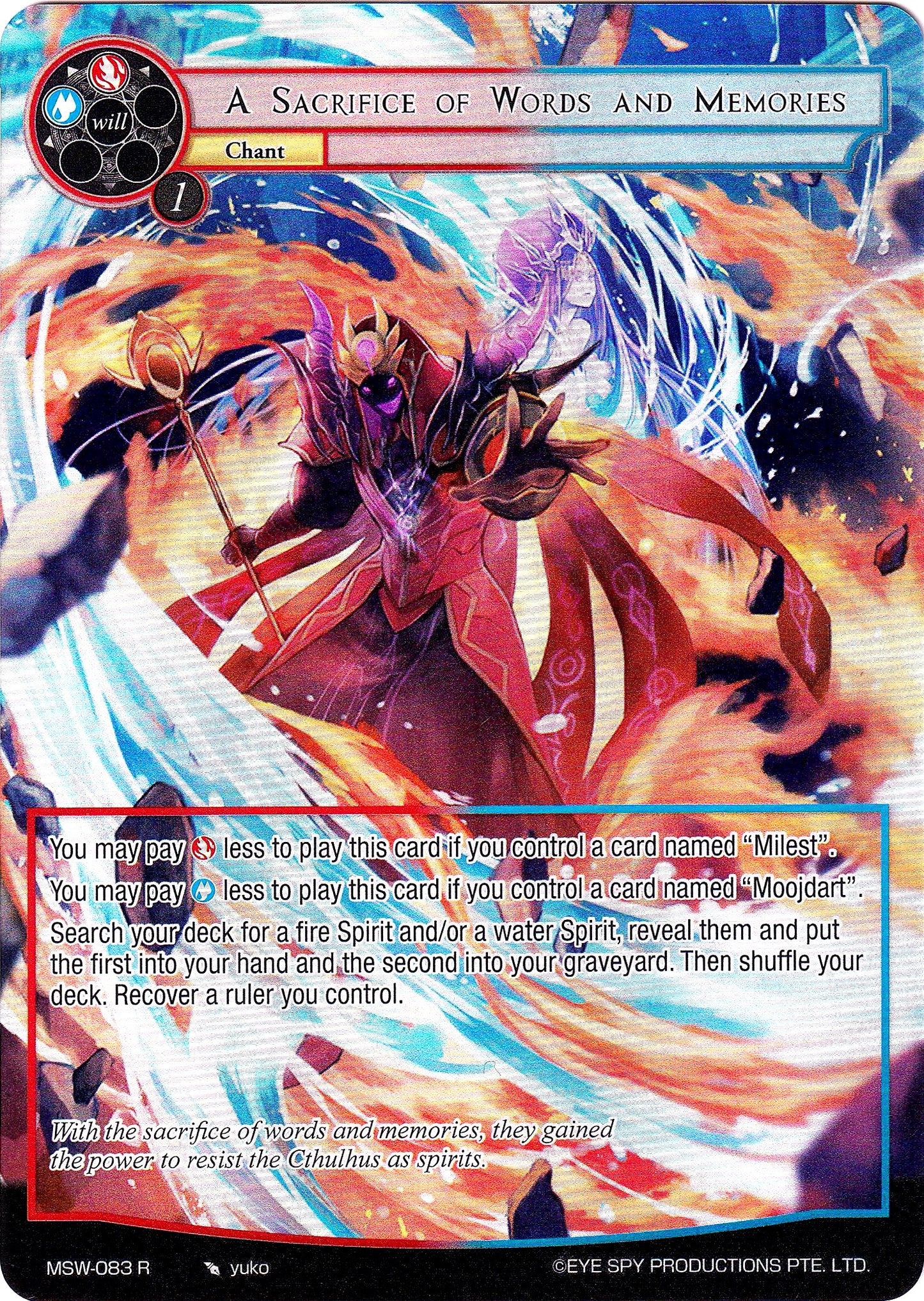 A Sacrifice of Words and Memories (Full Art) (83) [MSW] - Force of Will Single