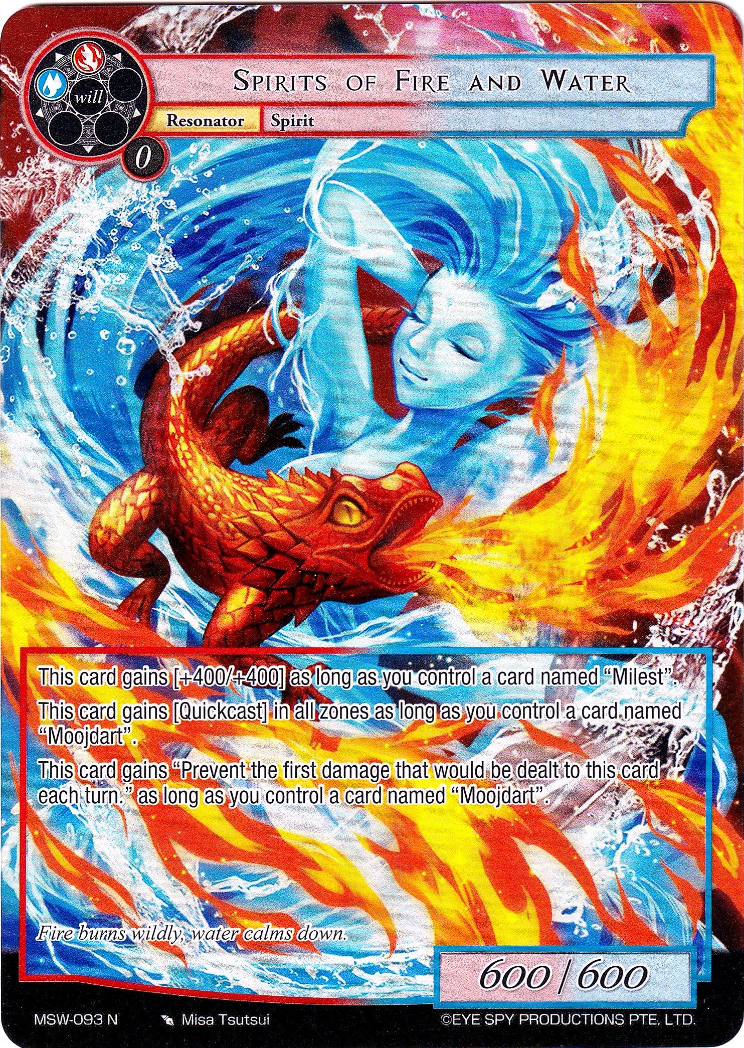 Spirits of Fire and Water (Full Art) (93) [MSW] - Force of Will Single