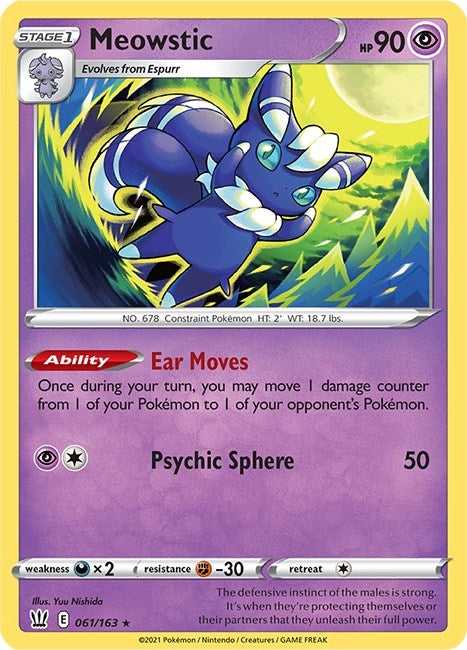 Image for Meowstic (061/163) (SWSH05: Battle Styles) - Pokemon