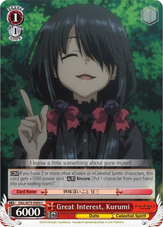 Great Interest Kurumi (79069) [DAL/W79] - Weiss Schwarz Single