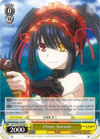 Clone Kurumi (A) (79018) [DAL/W79] - Weiss Schwarz Single