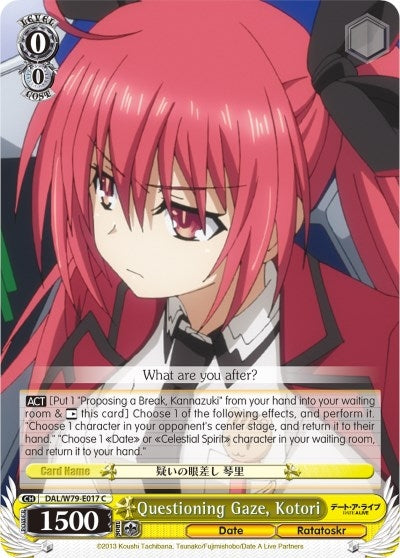 Questioning Gaze Kotori (79017) [DAL/W79] - Weiss Schwarz Single