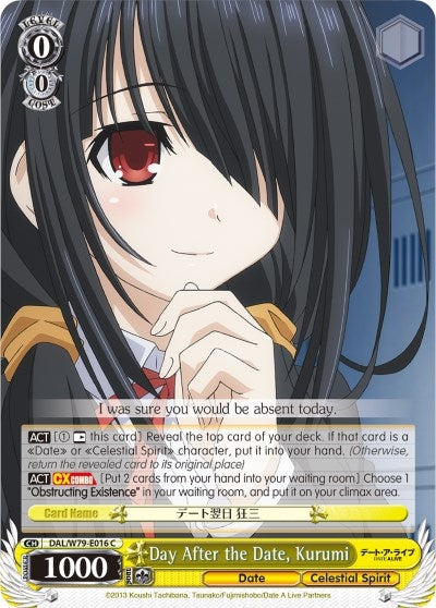 Day After the Date Kurumi (79016) [DAL/W79] - Weiss Schwarz Single
