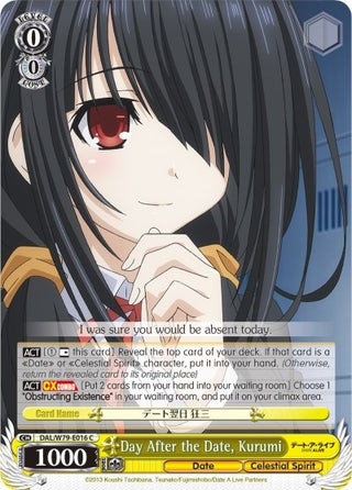 Day After the Date Kurumi (79016) [DAL/W79] - Weiss Schwarz Single