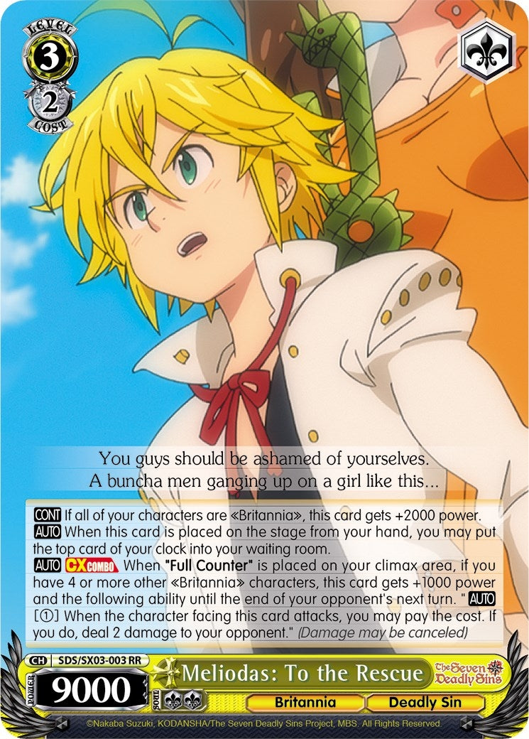 Meliodas: To the Rescue (3003) [SDS/SX03] - Weiss Schwarz Single