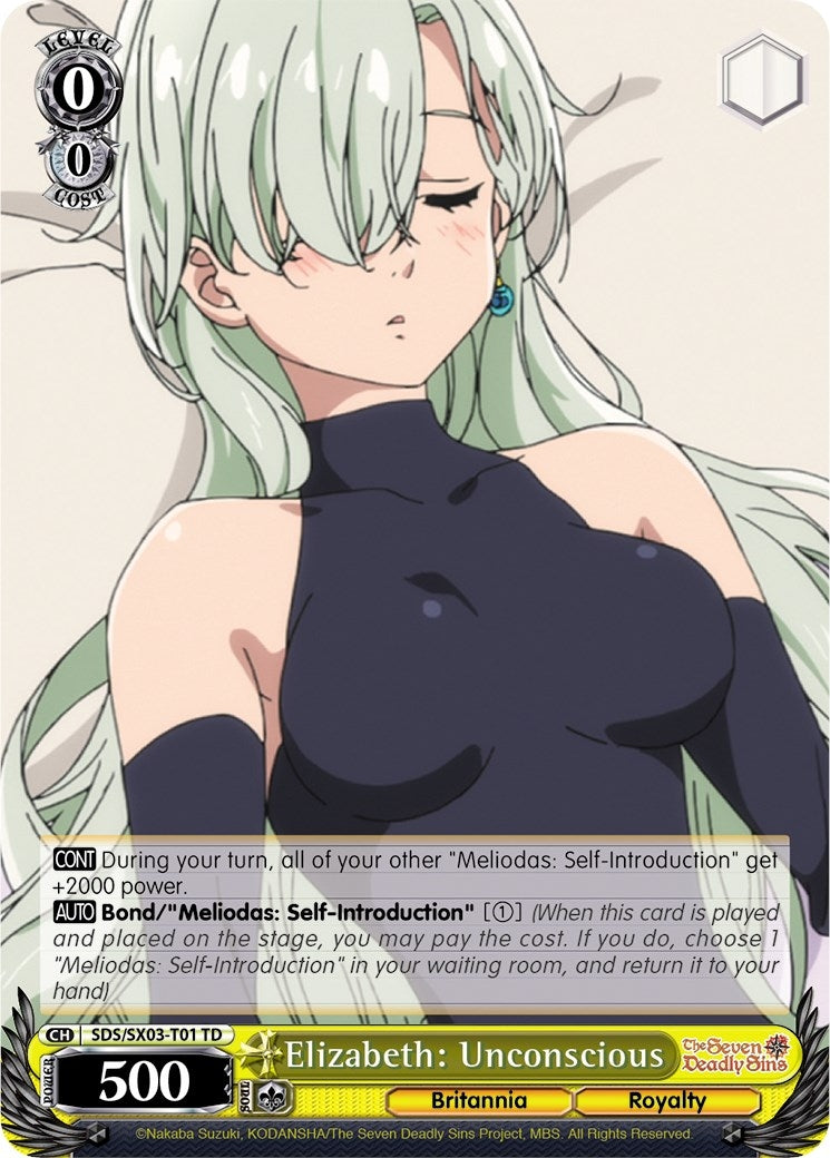 Elizabeth: Unconscious (301) [SDS/SX03] - Weiss Schwarz Single