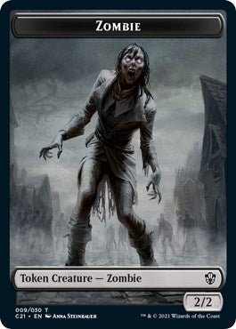 Zombie // Horror Double-sided Token (0) [C21] - MTG Single