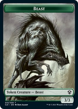 Beast (10) // Fish Double-sided Token (0) [C21] - MTG Single
