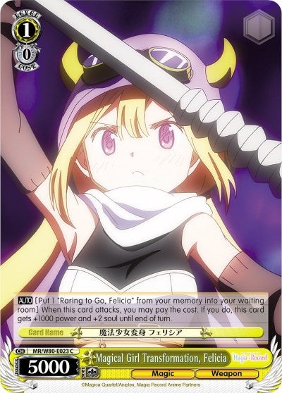Magical Girl Transformation Felicia (80023) [MR/W80] - Weiss Schwarz Single