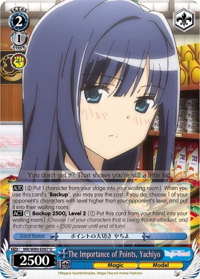 The Importance of Points Yachiyo (80087) [MR/W80] - Weiss Schwarz Single