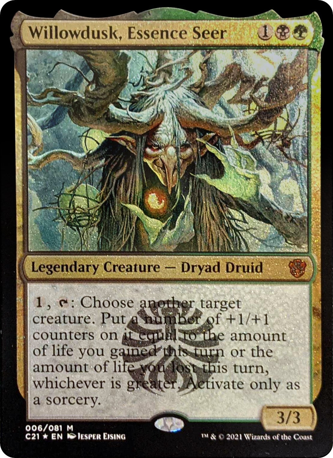 Willowdusk Essence Seer (Display Commander) - Thick Stock (6) [C21] - MTG Single