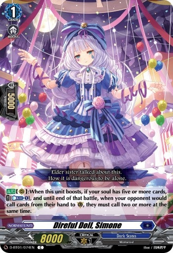 Direful Doll Simone (1074) [D-BT01] - Cardfight Vanguard Single
