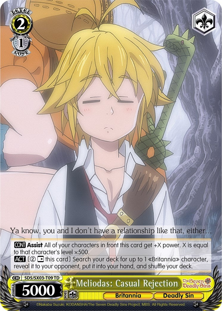 Meliodas: Casual Rejection (309) [SDS/SX03] - Weiss Schwarz Single