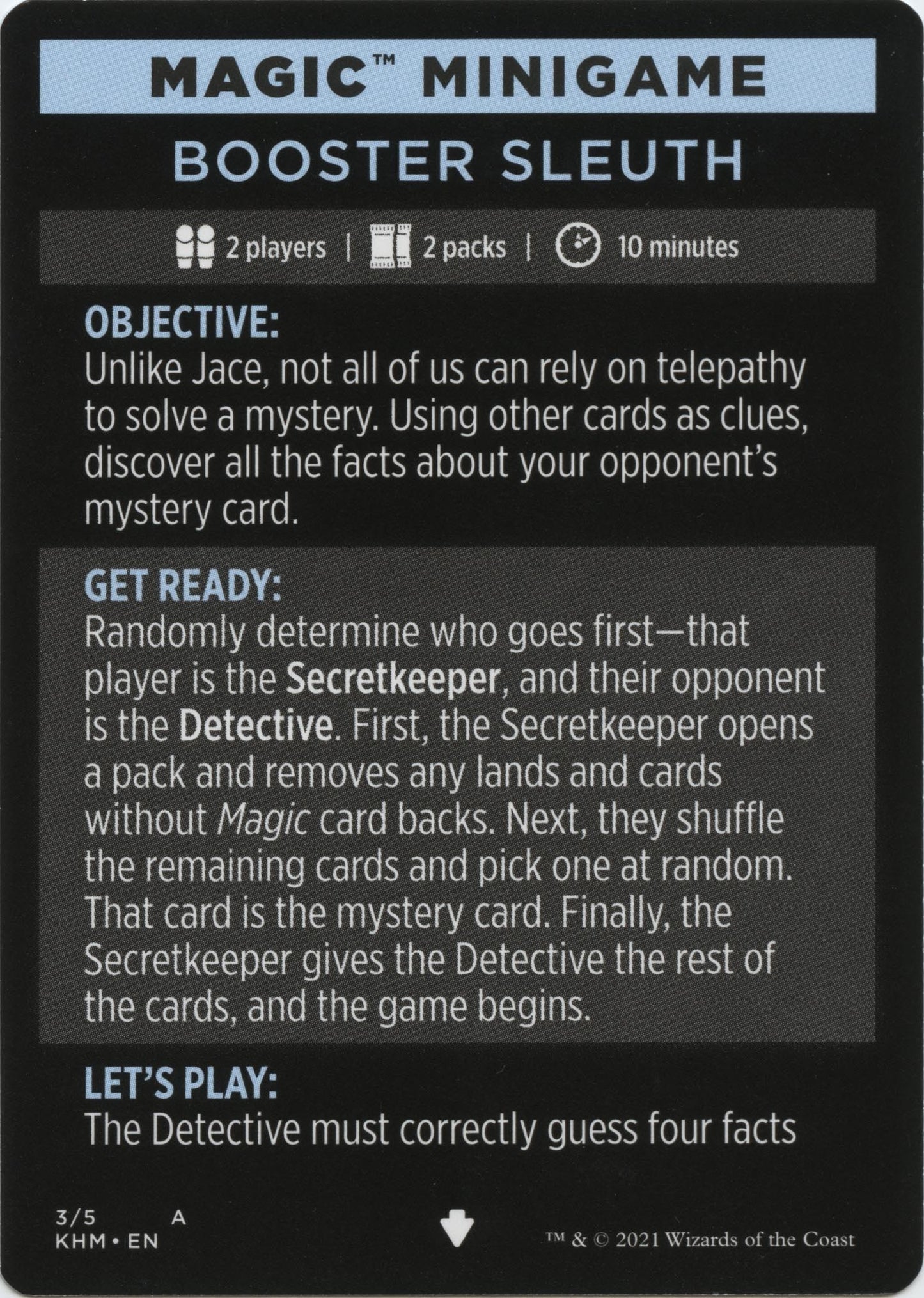 Magic Minigame: Booster Sleuth (3) [KHM] - MTG Single
