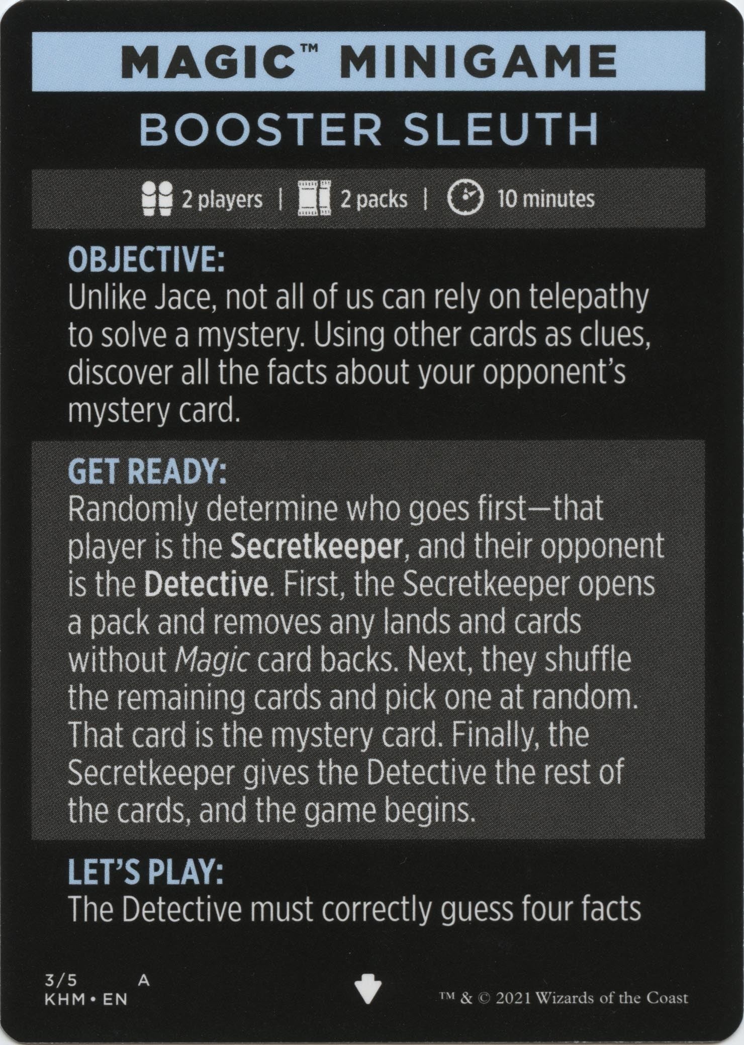 Magic Minigame: Booster Sleuth (3) [KHM] - MTG Single