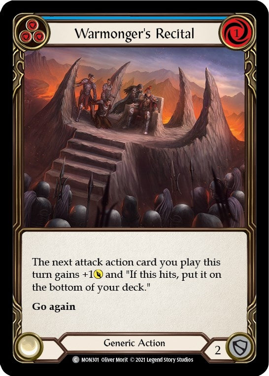 Warmonger’s Recital (Blue) (301) [MON] - Flesh and Blood TCG Single