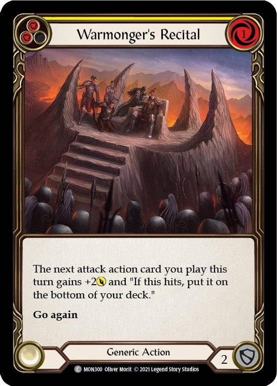 Warmonger’s Recital (Yellow) (300) [MON] - Flesh and Blood TCG Single