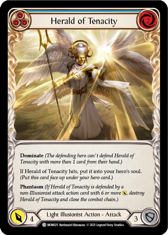Herald of Tenacity (Blue) (25) [MON] - Flesh and Blood TCG Single