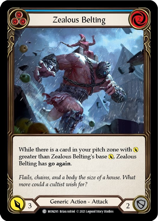 Zealous Belting (Blue) (295) [MON] - Flesh and Blood TCG Single