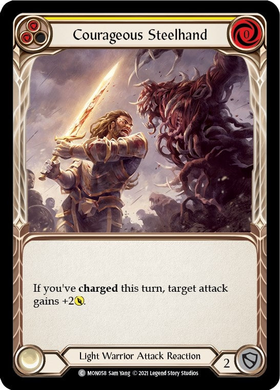 Courageous Steelhand (Yellow) (58) [MON] - Flesh and Blood TCG Single