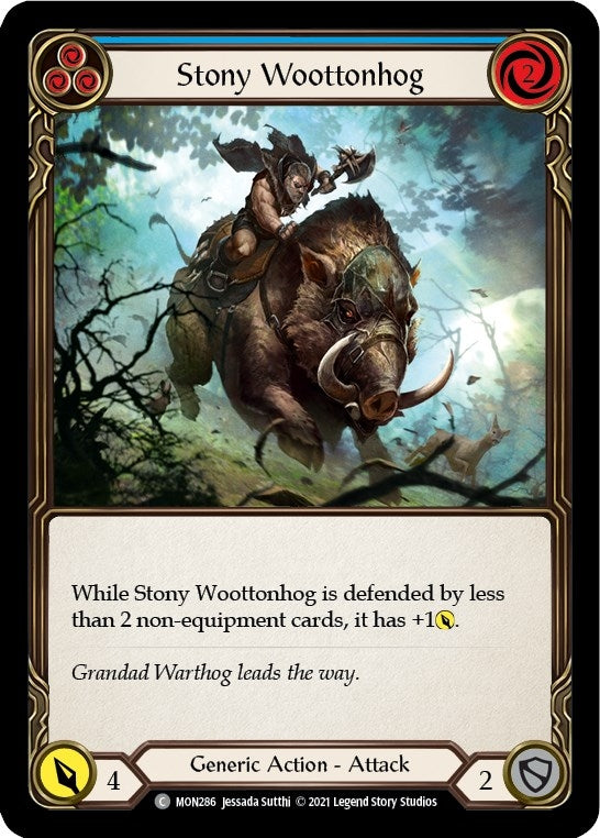 Stony Woottonhog (Blue) (286) [MON] - Flesh and Blood TCG Single
