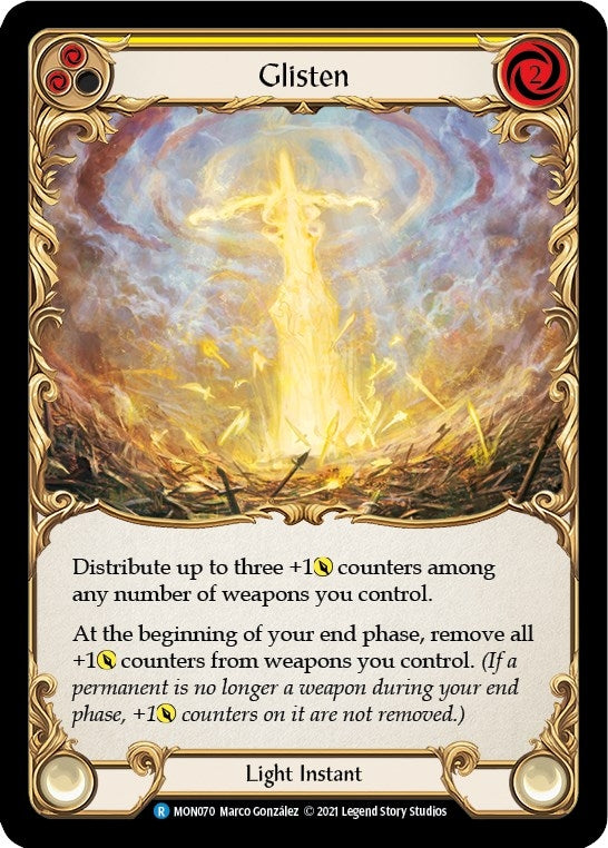 Glisten (Yellow) (70) [MON] - Flesh and Blood TCG Single