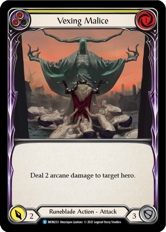 Vexing Malice (Yellow) (233) [MON] - Flesh and Blood TCG Single
