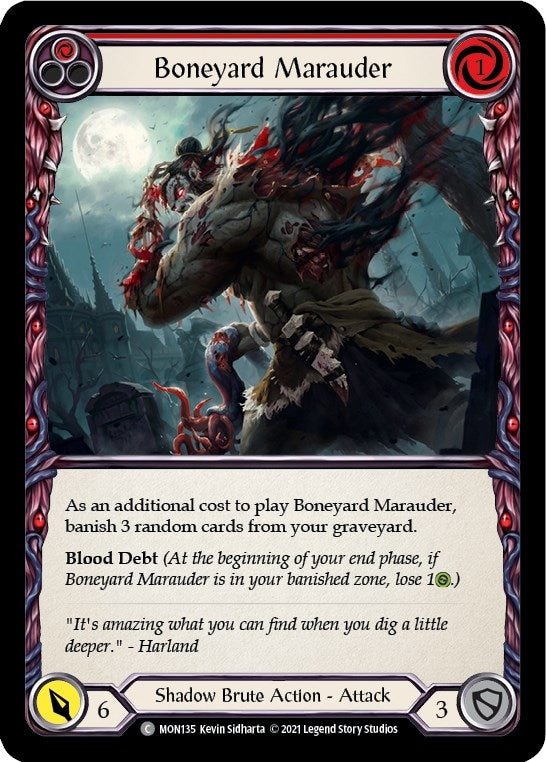 Boneyard Marauder (Red) (135) [MON] - Flesh and Blood TCG Single