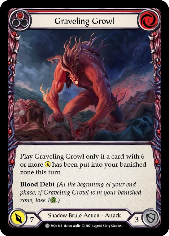 Graveling Growl (Red) (144) [MON] - Flesh and Blood TCG Single