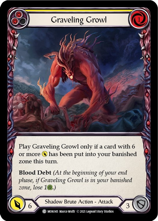 Graveling Growl (Yellow) (145) [MON] - Flesh and Blood TCG Single