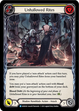Unhallowed Rites (Yellow) (160) [MON] - Flesh and Blood TCG Single