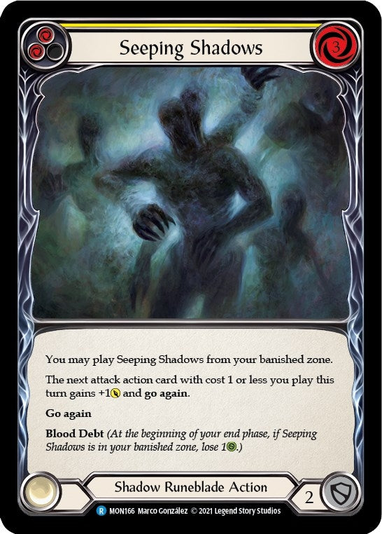 Seeping Shadows (Yellow) (166) [MON] - Flesh and Blood TCG Single