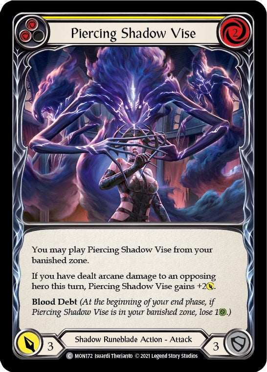 Piercing Shadow Vise (Yellow) (172) [MON] - Flesh and Blood TCG Single