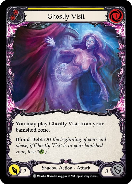 Ghostly Visit (Yellow) (204) [MON] - Flesh and Blood TCG Single