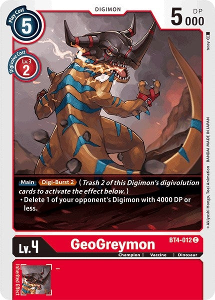 GeoGreymon (4012) [BT04] - Digimon Card Game Single