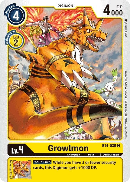 Growlmon (4039) [BT04] - Digimon Card Game Single