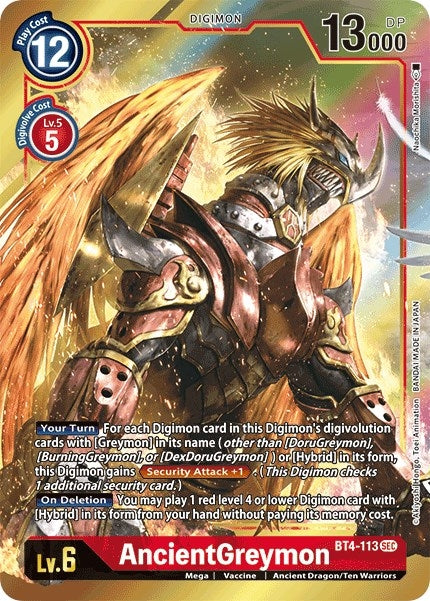AncientGreymon (Alternate Art) (4113) [BT04] - Digimon Card Game Single