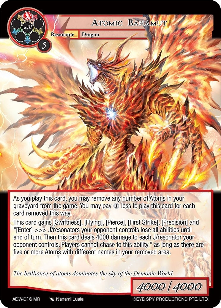 Atomic Bahamut (16) [ADW] - Force of Will Single