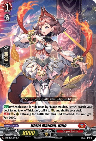 Blaze Maiden Rino (1003) [D-SD01] - Cardfight Vanguard Single