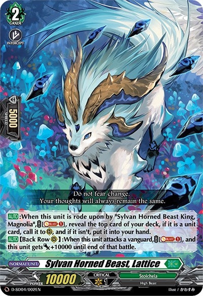 Sylvan Horned Beast Lattice (4002) [D-SD04] - Cardfight Vanguard Single