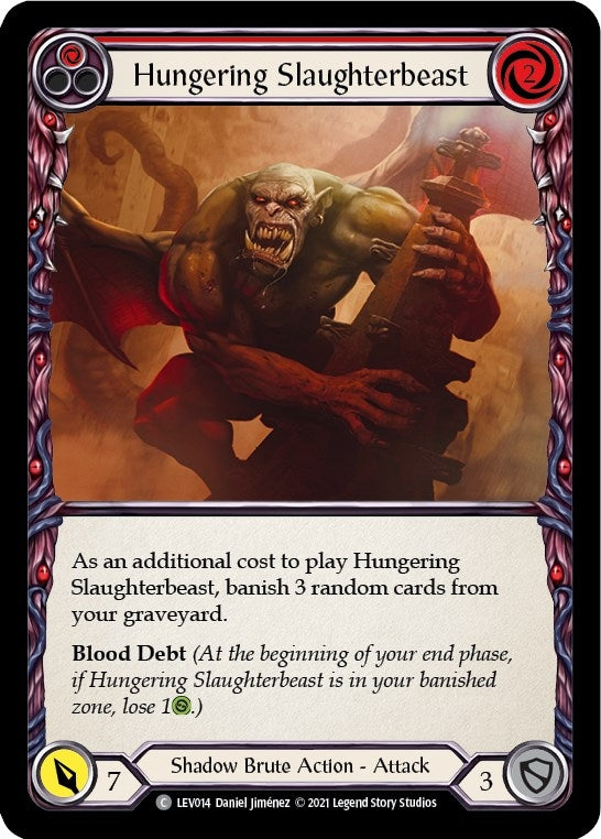Hungering Slaughterbeast (Red) (14) [LEV] - Flesh and Blood TCG Single