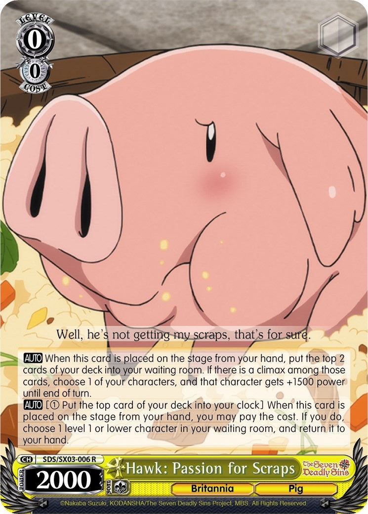 Hawk: Passion for Scraps (3006) [SDS/SX03] - Weiss Schwarz Single