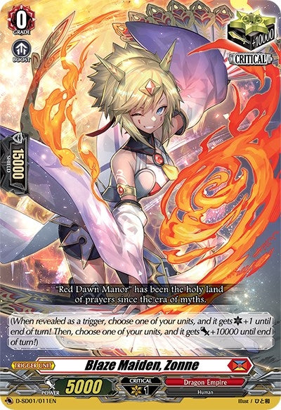 Blaze Maiden Zonne (1011) [D-SD01] - Cardfight Vanguard Single