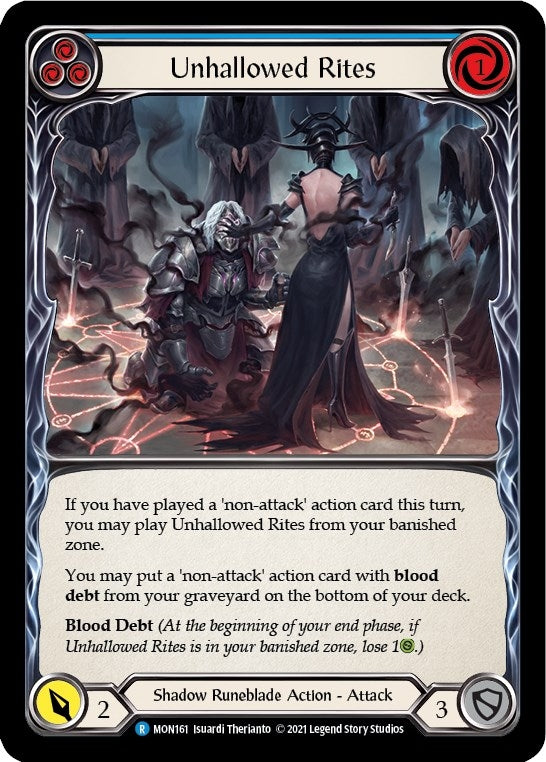Unhallowed Rites (Blue) (161) [MON] - Flesh and Blood TCG Single