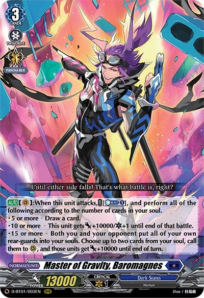 Master of Gravity Baromagnes (1003) [D-BT01] - Cardfight Vanguard Single